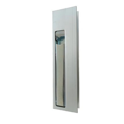 Zijbordsluiting van 30cm hoog voor montage aan de zijkant van borden of panelen van aanhangwagens. De behuizing is van geanodiseerd aluminium, de verzonken hendel is gegalvaniseerd staal. De fabrikant is Morado BV.