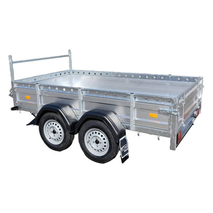 Bakwagen - dubbelas - 258x150cm - extra breed - 750KG Aanhangwagen