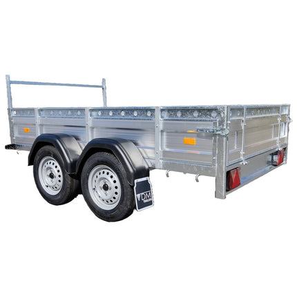 Bakwagen - dubbelas - 258x150cm - extra breed - 750KG Aluminium borden Aanhangwagen