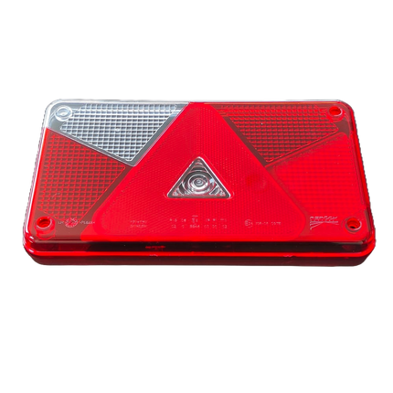 Bovenaanzicht van een afzonderlijk lampglas voor de Aspock achterlicht unit type Multipoint 5 of Multipoint V. Foto gemaakt door OTOO BV.