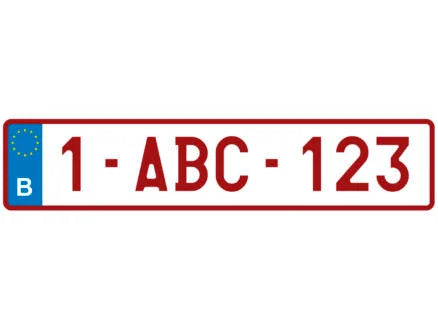 European number plate - Belgium