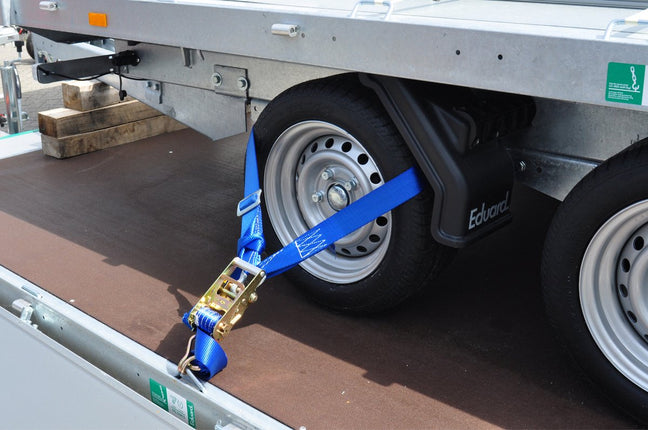 Spanband voor autotransporter - Y-model - 200cm - 50mm - met ratel - BLAUW BOL