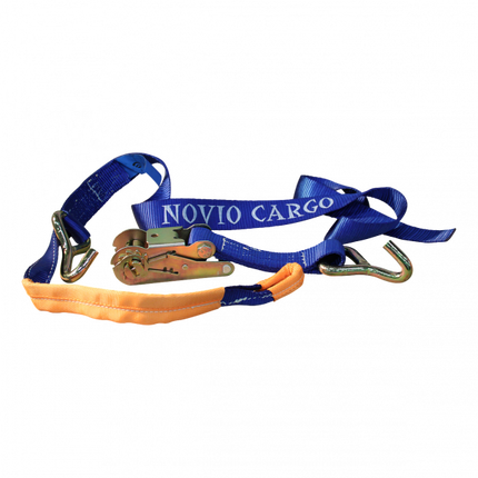 Spanband voor autotransporter - met lus voor aluminium velg - 200cm - 50mm - met ratel BOL