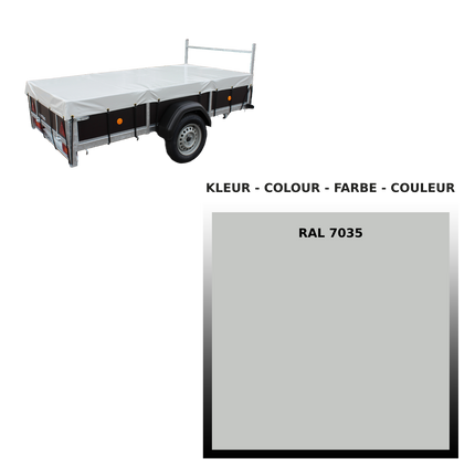 Afdekzeil - 680g/m² - lichtgrijs - 203x133 - voor aanhangwagens VDM Trailers - Weytens BOL
