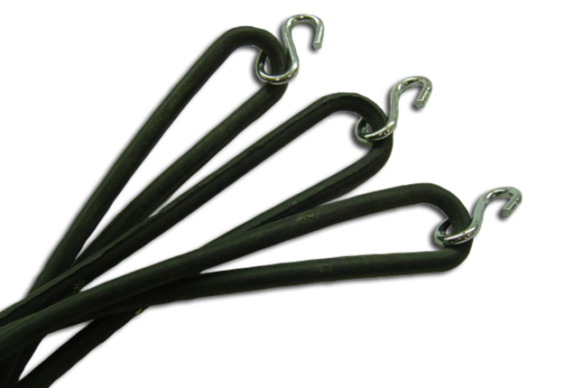 Elastiek - rubber - 20 cm - met S-haak - bulk 25 stuks
