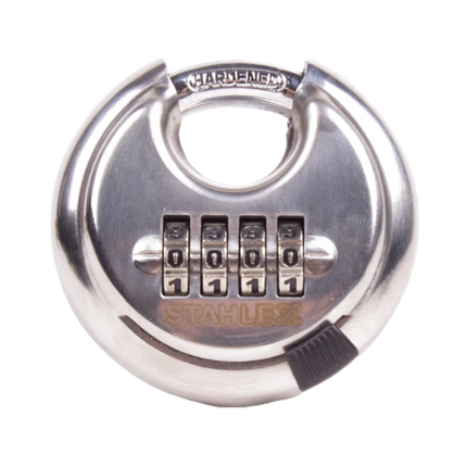 Cijferslot rond merk Stahlex met 4-cijfer combinatie gehard roestvrij staal. Dit slot maakt onderdeel uit van de Superlock series van Stahlex.