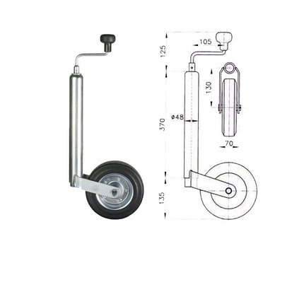 Neuswiel - Ø48mm - rubberen band - 150KG