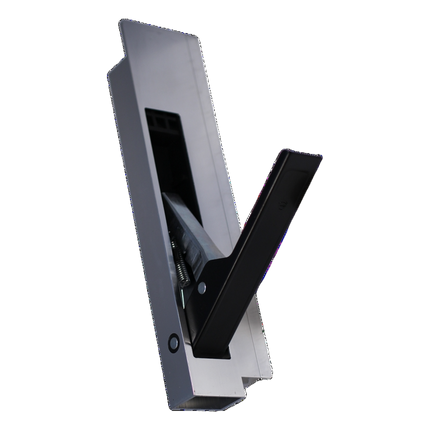 Zijbordsluiting - aluminium - stalen handgreep - links - 400mm BOL