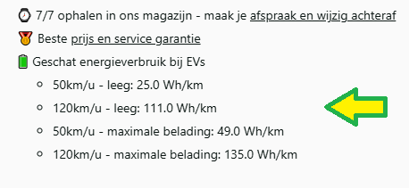 Energie verbruik van een elektrische auto met aanhangwagen