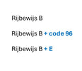 Rijbewijs B, rijbewijs B met code 96, rijbewijs BE