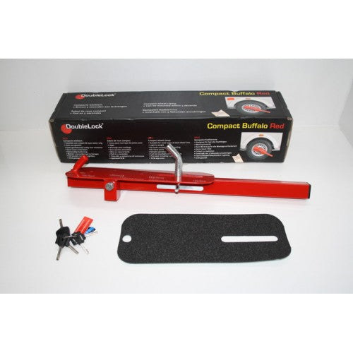 Wielklem - DoubleLock Compact Buffalo - rood - met LED sleutel