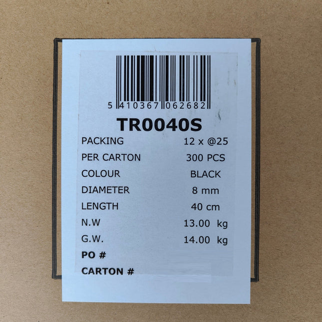 Elastiek - rubber - 40 cm - met S-haak - SUPER bulk 300 stuks