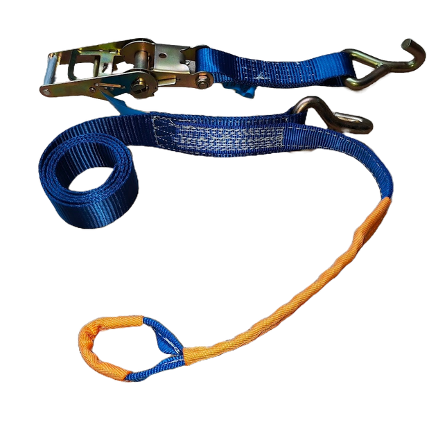 Spanband voor autotransporter - met lus voor aluminium velg - 200cm - 50mm - met ratel BOL