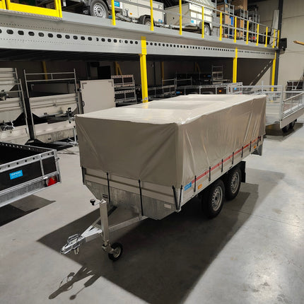 Hoes - 680g/m² - kies je kleur - 260x158x70cm - voor plateau VDM Trailers - Weytens