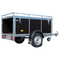 Witte bagagewagen lengte 200cm met dakdragers op het kofferdeksel om op reis te gaan met de auto. Bovenop het deksel kunnen dakdragers gemonteerd worden voor een extra fietsenrek of dakkoffer. Op de afbeelding is de achterklep verwijderd.