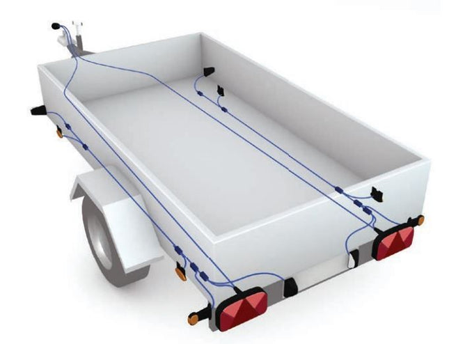 Set van 2 - Aspöck Superpoint 4 - LED - contourlamp - LINKS + RECHTS - rood / wit / oranje - 1m DC kabel