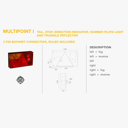 Multipoint I - separate lamp glass - right