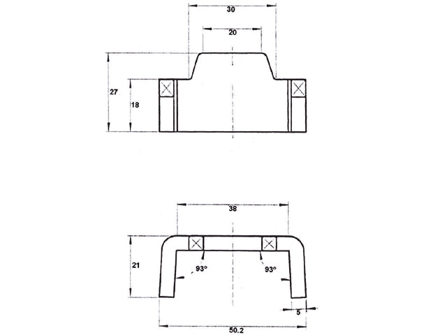 Beugel - voor opbouwspansluiting - blank