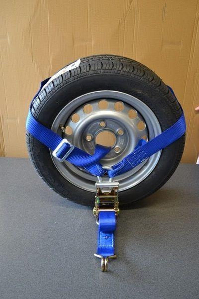 Spanband voor autotransporter - Y-model - 200cm - 50mm - met ratel - BLAUW BOL