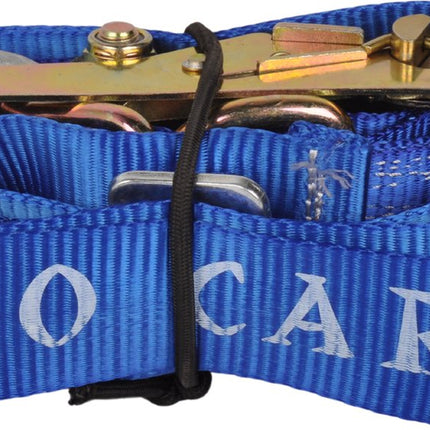 Lashing strap for car transporter - Y-model - 200cm - 50mm - with ratchet - BLUE
