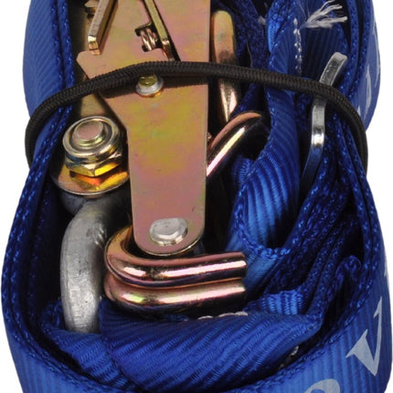 Lashing strap for car transporter - Y-model - 200cm - 50mm - with ratchet - BLUE