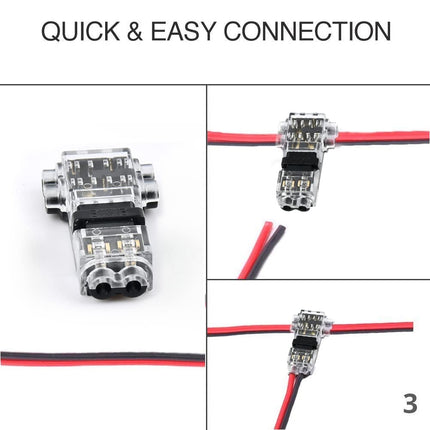 T-connector - 2pins - voor Ø 0.6-0.8mm