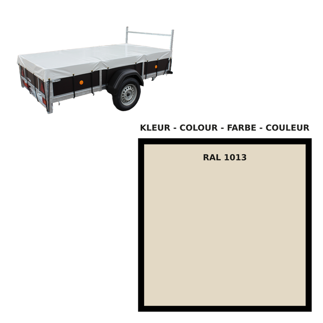 Hoes - 680g/m² - kies je kleur - voor bagagewagen 150/100 Parelwit - RAL 1013