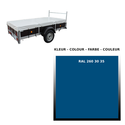 Hoes - 680g/m² - kies je kleur - voor bagagewagen 150/100 Koningsblauw - RAL 260 30 35