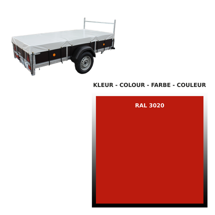 Afdekzeil - 680g/m² - kies je kleur - 263x133cm - VDM Trailers - Weytens Verkeersrood - RAL 3020