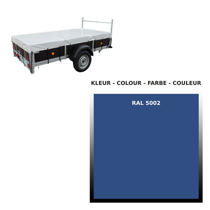 Afdekzeil - 680g/m² - kies je kleur - 263x133cm - VDM Trailers - Weytens Koningsblauw - RAL 5002
