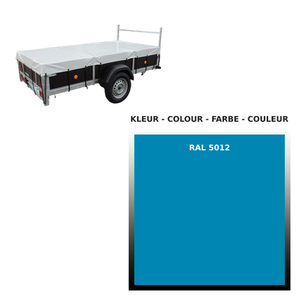 Afdekzeil - 680g/m² - kies je kleur - 263x133cm - VDM Trailers - Weytens Lichtblauw - RAL 5012