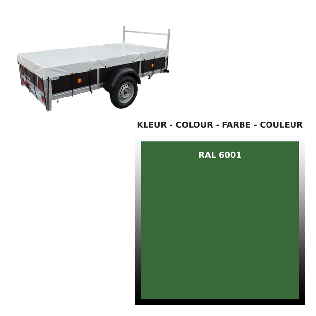 Afdekzeil - 680g/m² - kies je kleur - 225x133cm - VDM Trailers - Weytens Smaragd groen - RAL 6001