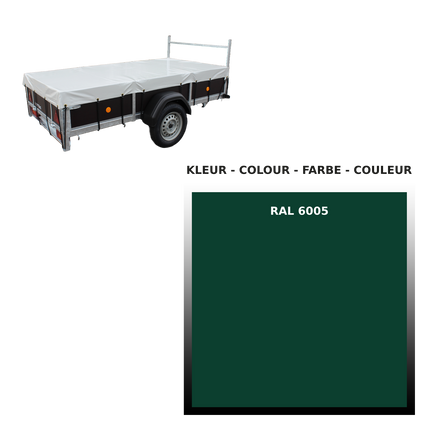 Afdekzeil - 680g/m² - kies je kleur - 263x133cm - VDM Trailers - Weytens Mosgroen - RAL 6005