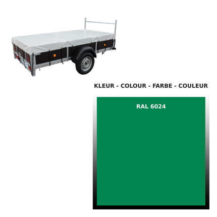 Afdekzeil - 680g/m² - kies je kleur - 263x133cm - VDM Trailers - Weytens Verkeersgroen - RAL 6024