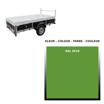 Afdekzeil - 680g/m² - kies je kleur - 263x133cm - VDM Trailers - Weytens Geelgroen - RAL 6018