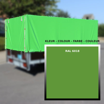 Hoes - 680g/m² - kies je kleur - 310x158x70cm - voor plateau VDM Trailers - Weytens