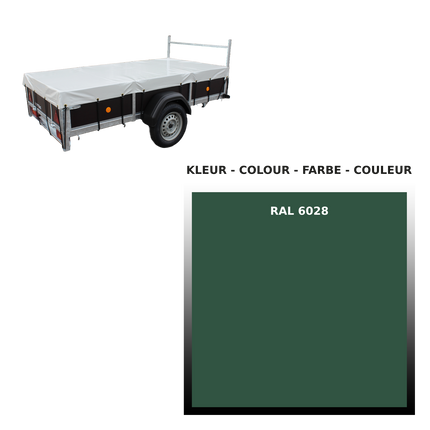 Afdekzeil - 680g/m² - kies je kleur - 263x133cm - VDM Trailers - Weytens Russischgroen - RAL 6028