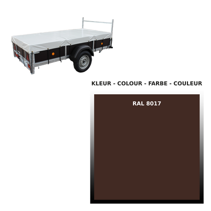 Afdekzeil - 680g/m² - kies je kleur - 263x133cm - VDM Trailers - Weytens Choco bruin - RAL 8017