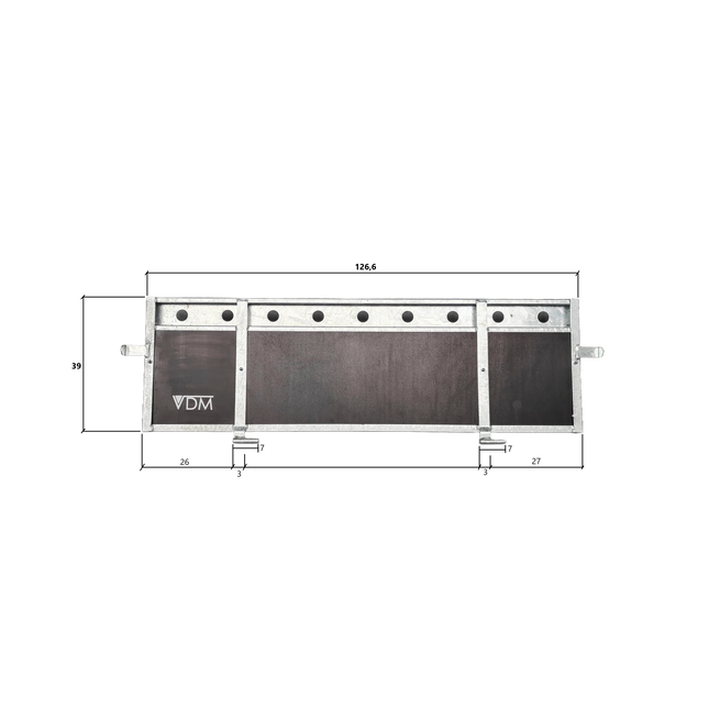 Achterbord 130 cm - VDM Trailers - hout - vanaf bj 2023