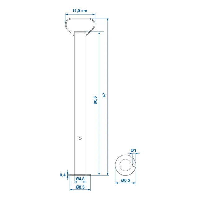 Statief 'heavy duty' - 48mm - 65cm hoog - zonder klem