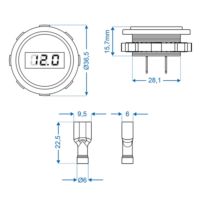 Voltmeter - digitaal - 6-30V