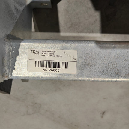 Essieu de torsion - 1050kg - modèle remorque à plateforme - Remorques VDM