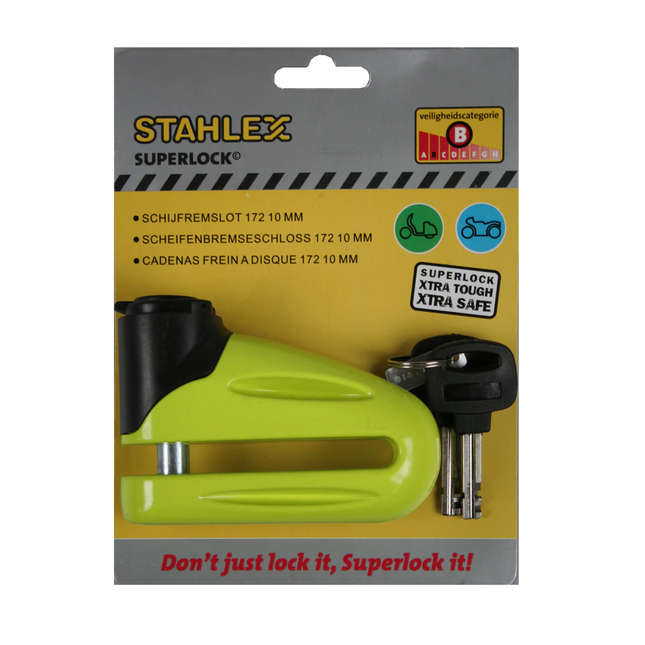 Schijfremslot - 172 10mm - fluo geel - profi