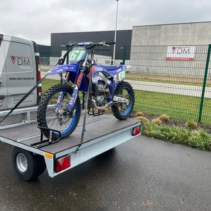 Remorque moto - simple essieu - 2 moteurs - avec rampe - 750KG