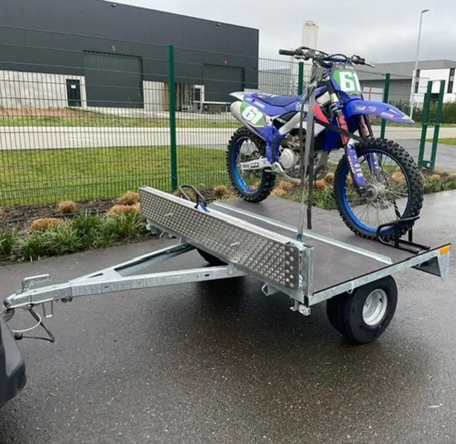 Motortrailer - enkelas - 2 motoren - met oprijplaat - 750KG Aanhangwagen