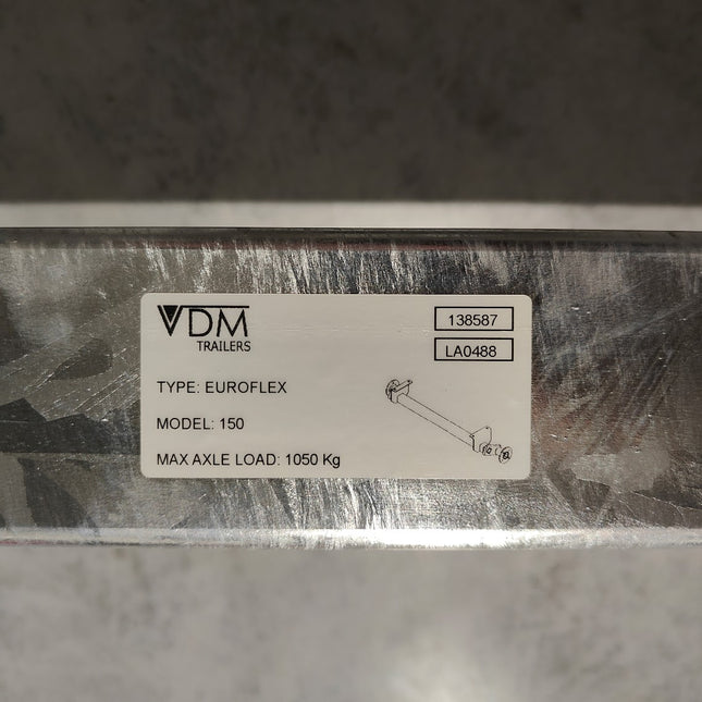 VDM Trailers torsieas Euroflex model 150 1050kg