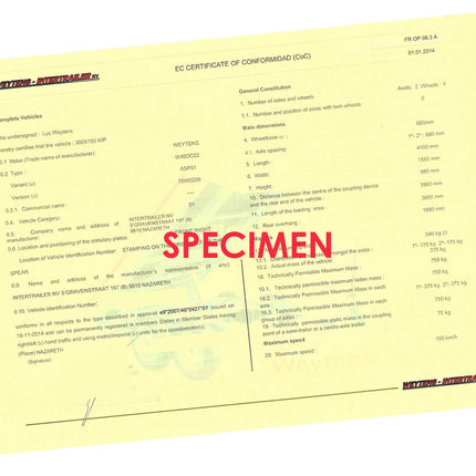 COC-attest - Weytens-Intertrailer - MTM 750KG