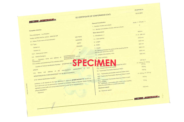 COC-attest - Weytens-Intertrailer - MTM 750KG